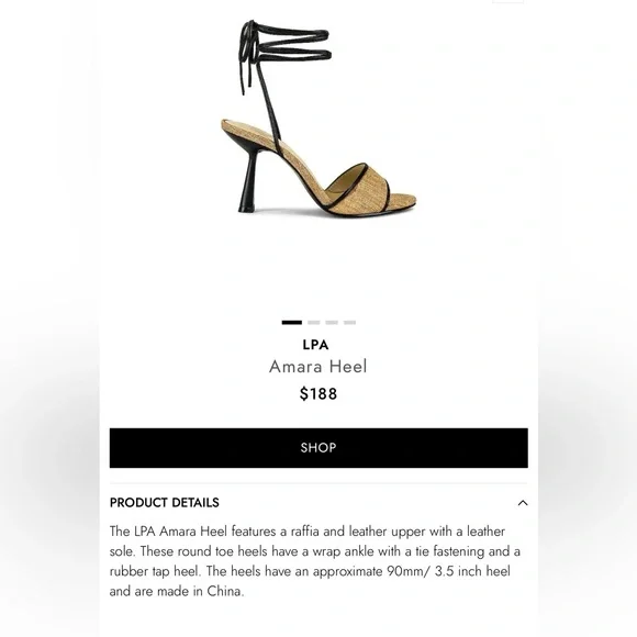 LPA Amara Raffia Black Ankle Wrap Heeled Sandals Size 8 New W/O Box - Picture 5 of 10